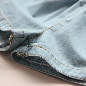 Детски къси панталони за момичета в син цвят подходящи за лятото и пролетта - 1 модел