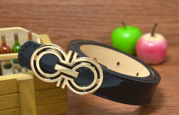 Детски лачен колан от изкуствена кожа за момчета и момичета - модерна катарама 