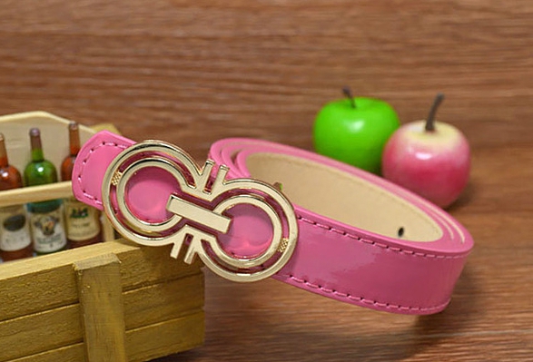 Детски лачен колан от изкуствена кожа за момчета и момичета - модерна катарама 