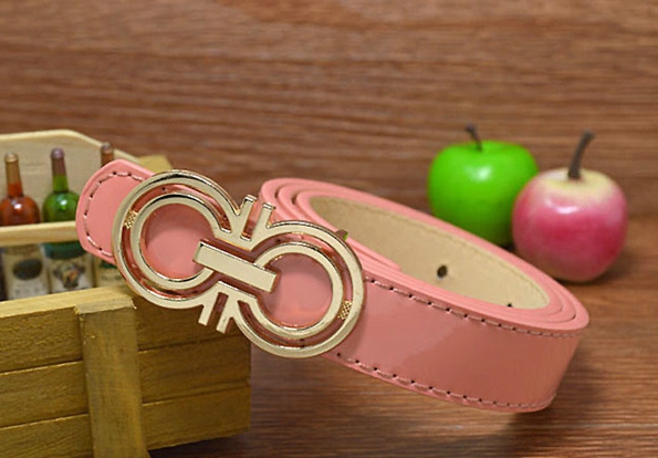 Детски лачен колан от изкуствена кожа за момчета и момичета - модерна катарама 