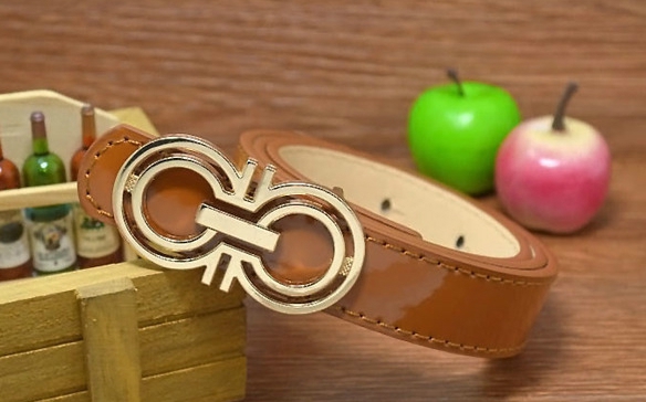 Детски лачен колан от изкуствена кожа за момчета и момичета - модерна катарама 