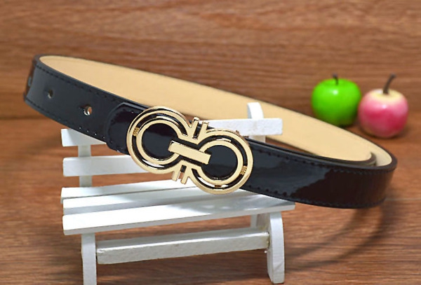 Детски лачен колан от изкуствена кожа за момчета и момичета - модерна катарама 