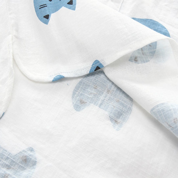 Παιδικό πουκάμισο για αγόρια σε λευκό με μπλε ή κίτρινα γατάκια