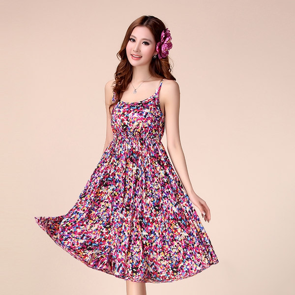 Дамска лятна плажна бохемска миди рокля с флорални мотиви - 7 невероятни топ модели