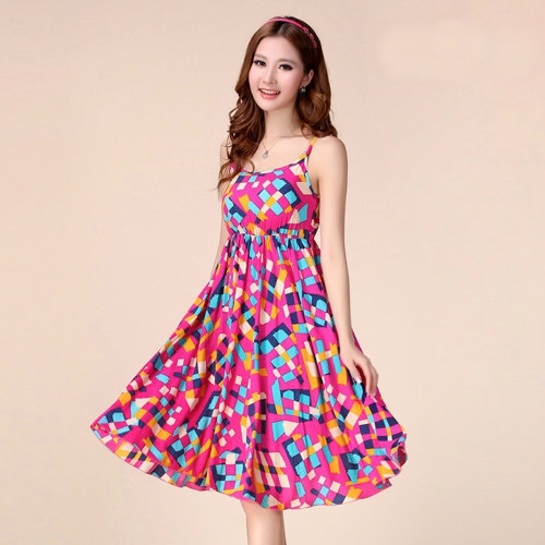 Дамска лятна плажна бохемска миди рокля с флорални мотиви - 7 невероятни топ модели