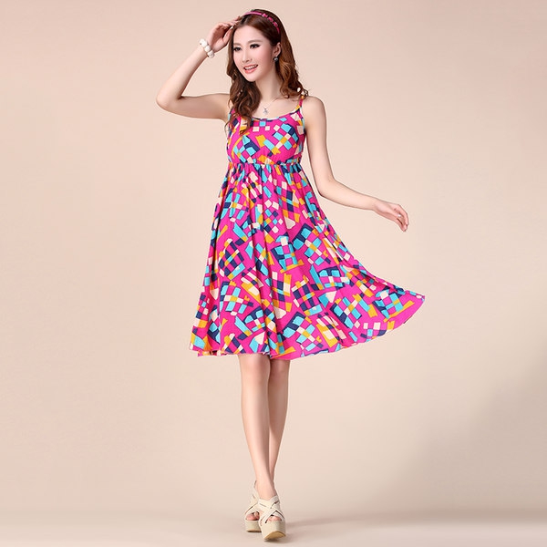 Дамска лятна плажна бохемска миди рокля с флорални мотиви - 7 невероятни топ модели