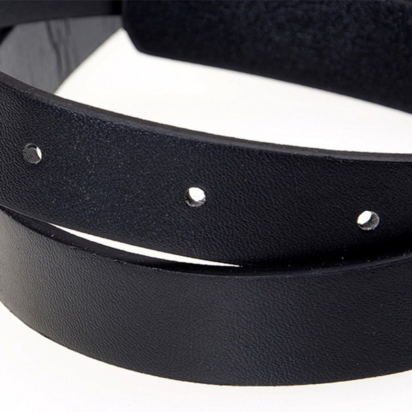 Детски черен кожен колан за момчета, дължина: 90 сантиметра