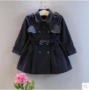 Παιδικό  παλτό για τα κορίτσια σε  σκούρο μπλε χρώμα