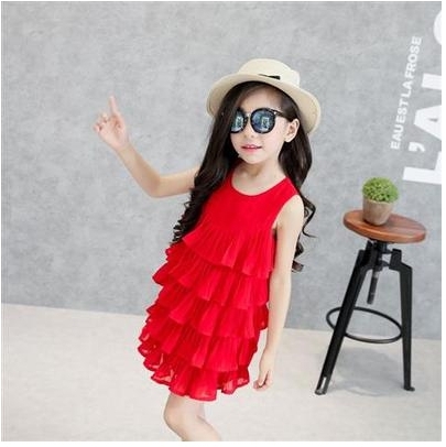 Детски шифонени роклички за малки принцеси -бял,черен и червен цвят.