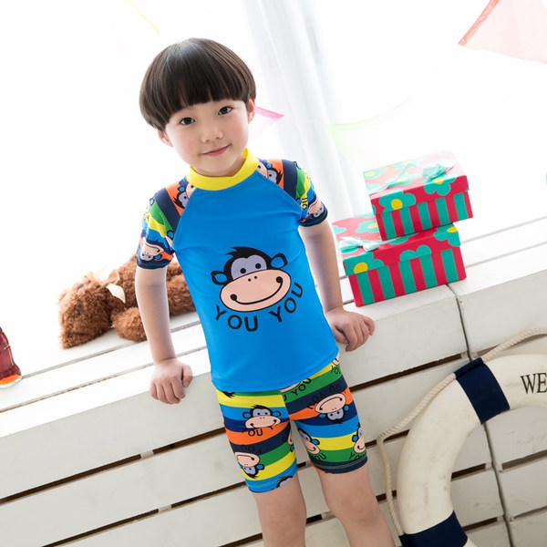 Детски бански за момчета - с анимации на маймунка,пират,жабка и звезди