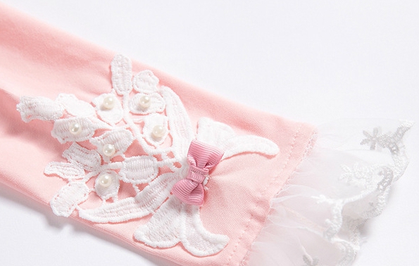 Детски клин с дантела за момичета : Сив, Розов, Бял, Син