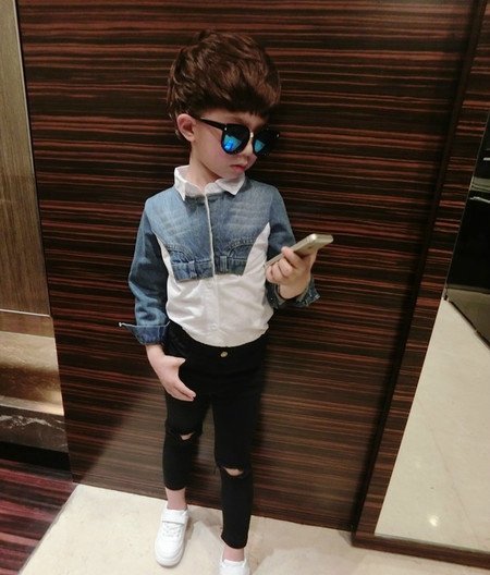 Детски очила за момчета - син и черен цвят 