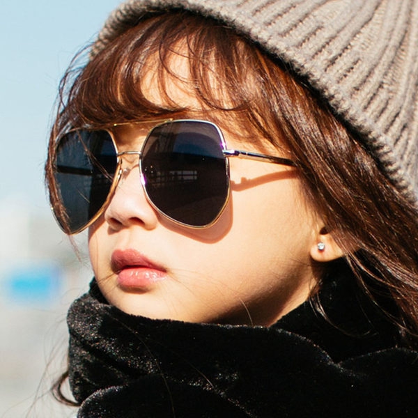 Детски очила за момичета в 2 модела - син,оранжев,кафяв,лилав,сив и черен цвят 