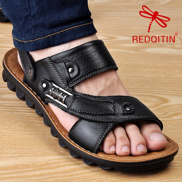 Мъжки сандали изработени от изкуствена кожа в кафяв зелен и черен цвят - 5 модела 