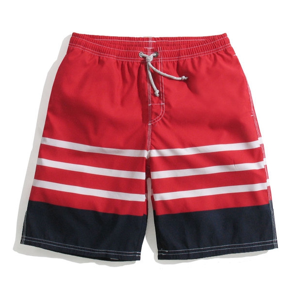 Бързосъхнещи мъжки плажни бански черно и червено