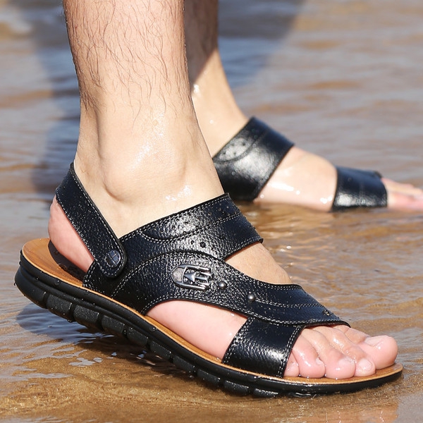 Мъжки сандали от изкуствена кожа в кафяв и черен цвят - 8 модела