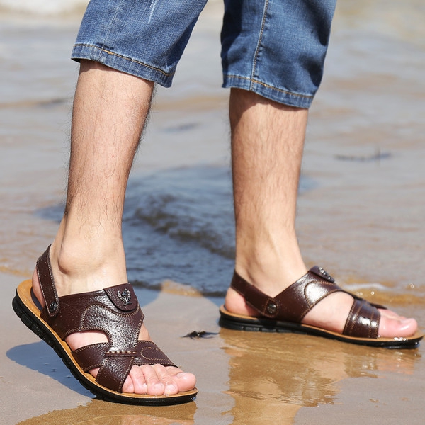 Мъжки сандали от изкуствена кожа в кафяв и черен цвят - 8 модела