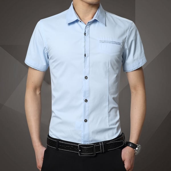 Мъжки памучни летни ежедневни ризи с къс ръкав  - 18 модела 