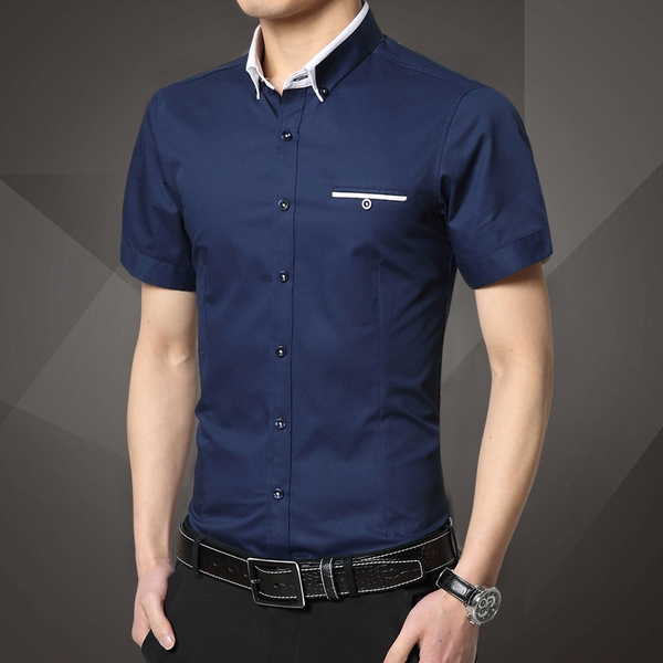 Мъжки памучни летни ежедневни ризи с къс ръкав  - 18 модела 