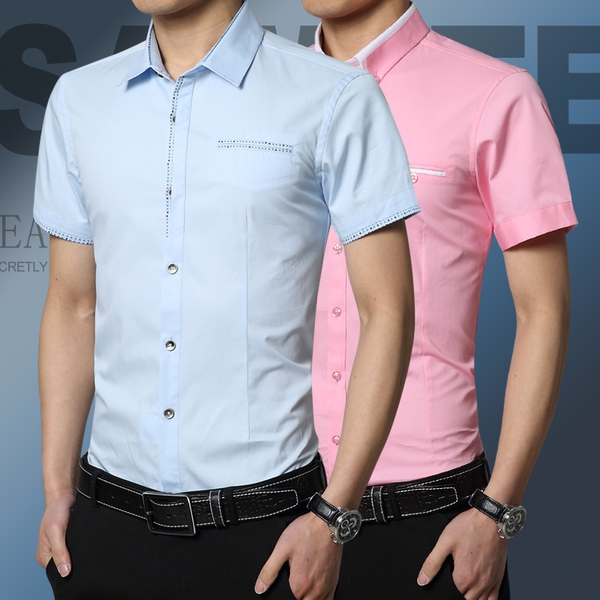 Мъжки памучни летни ежедневни ризи с къс ръкав  - 18 модела 