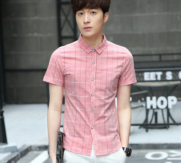 Мъжки цветни летни ризи с къс ръкав изработени от памук