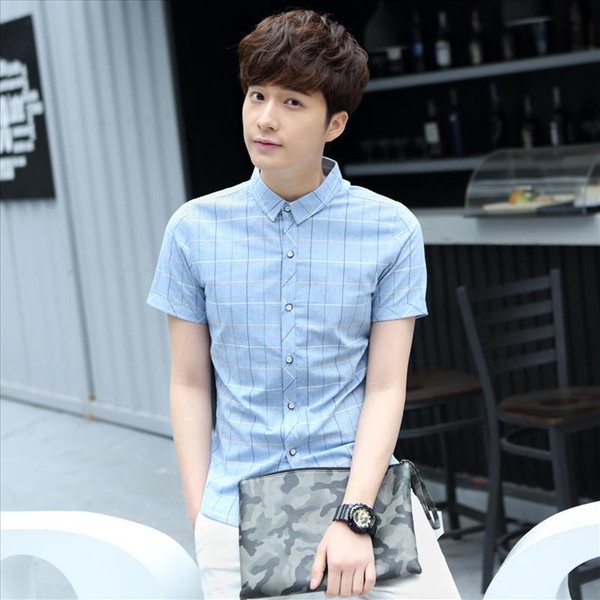 Мъжки цветни летни ризи с къс ръкав изработени от памук