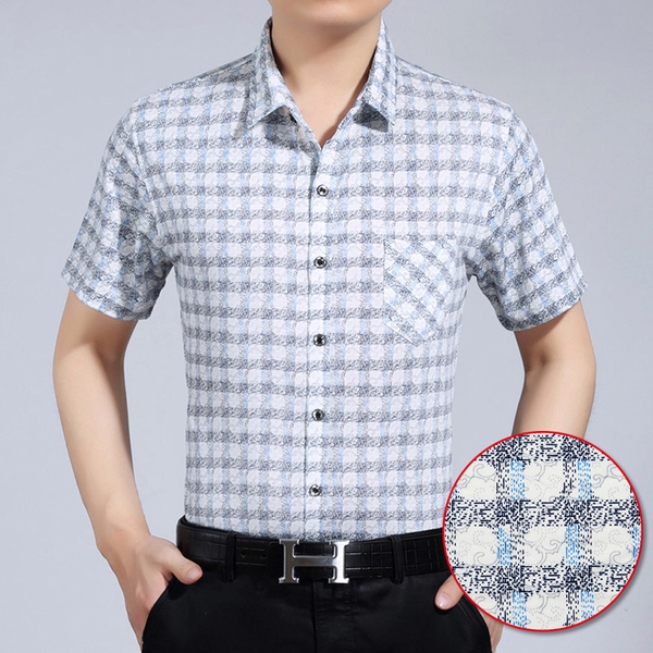 Памучни карирани  отпуснати мъжки ризи с къс ръкав  - 7 модела 