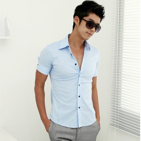 Мъжки летни ризи британски стил с къс ръкав  - 6 модела 