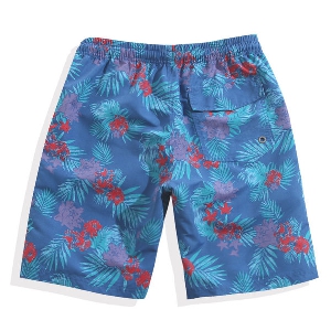 Мъжки плажни панталони на цветя в син цвят