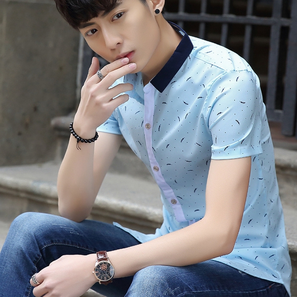 Летни тънки ризи за мъже  с къс ръкав - 4 модела 