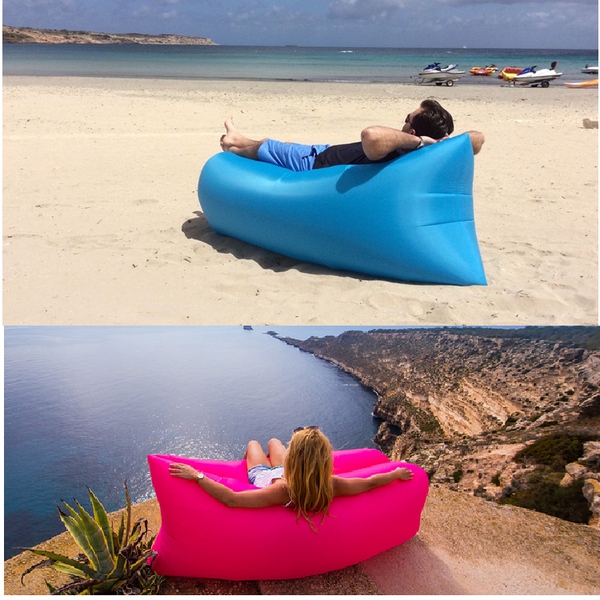 Надуваем диван за къмпинг в черен, розов, оранжев, зелен, син и лилав цвят