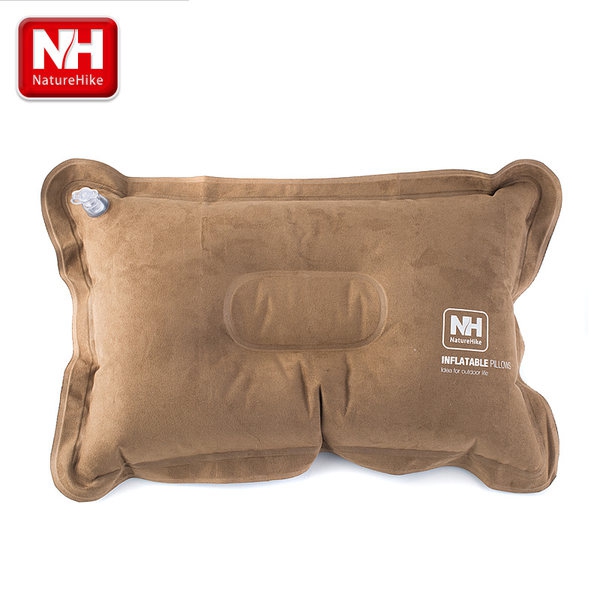 Надуваема възглавница за пътуване, туризъм и планина - универсална - синя, кафява, оранжева