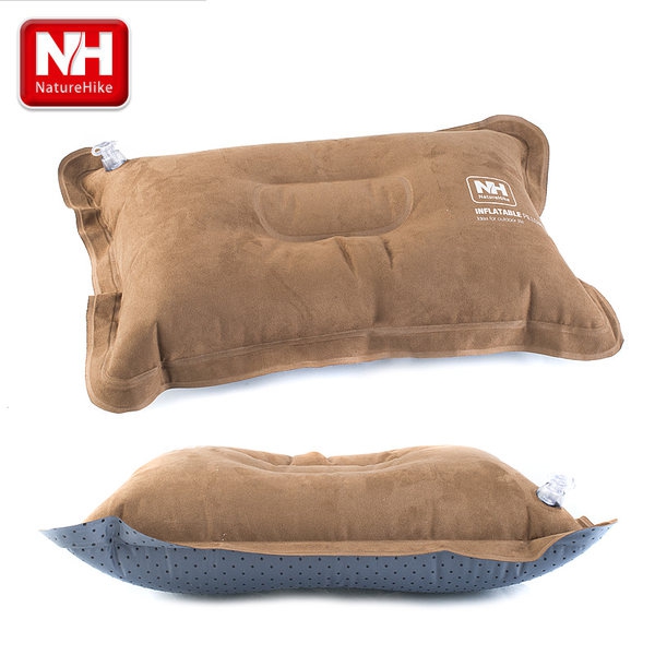 Надуваема възглавница за пътуване, туризъм и планина - универсална - синя, кафява, оранжева