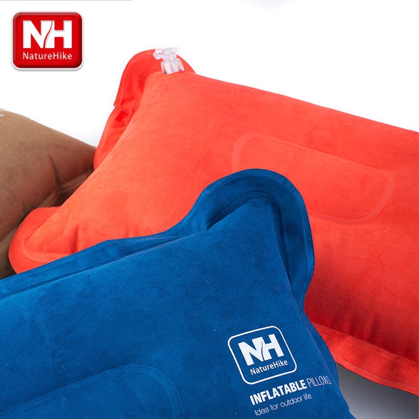 Надуваема възглавница за пътуване, туризъм и планина - универсална - синя, кафява, оранжева