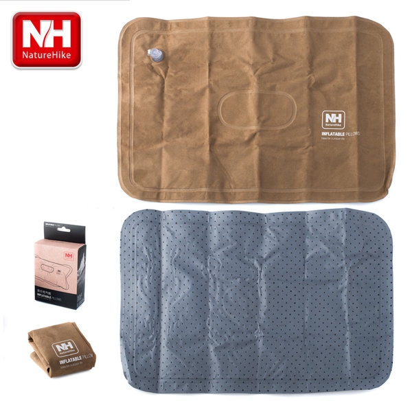 Надуваема възглавница за пътуване, туризъм и планина - универсална - синя, кафява, оранжева