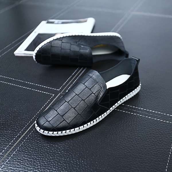 Мъжки мокасини бял оранжев и черен цвят