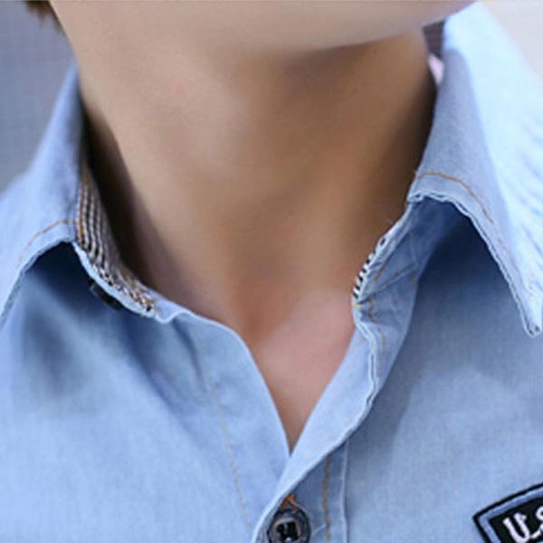 Летни мъжки ризи изработени от деним и памук - 3 модела 