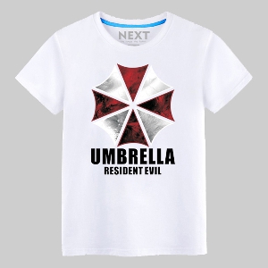 Αντρικά gaming  T-shirts Resident Evil - γκρι, λευκό, μαύρο, κόκκινο, κίτρινο, πράσινο και μπλε