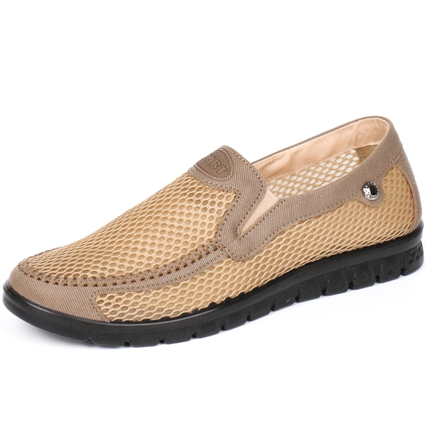 Мъжки дишащи летни мокасини -  кафяви и сиви мрежести модели 