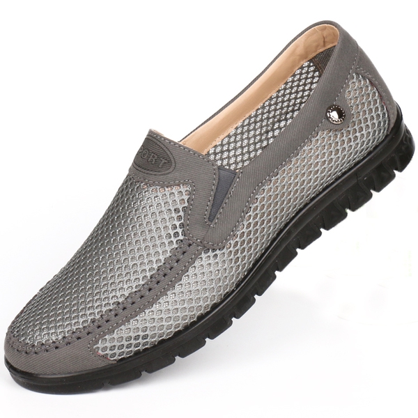 Мъжки дишащи летни мокасини -  кафяви и сиви мрежести модели 