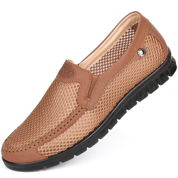 Мъжки дишащи летни мокасини -  кафяви и сиви мрежести модели 