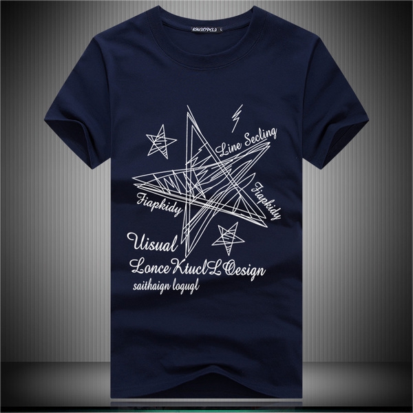 Мъжки памучни тениски с различни щампи и цветове