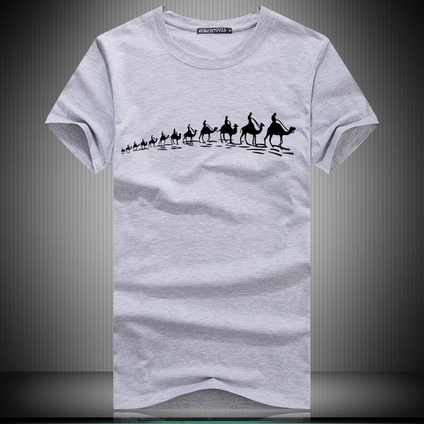 Мъжки памучни тениски с различни щампи и цветове