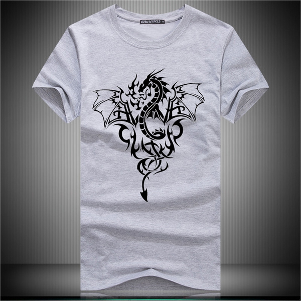 Мъжки памучни тениски с различни щампи и цветове