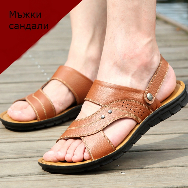 Мъжки летни сандали - 5 модела - черни, кафяви и сини модели