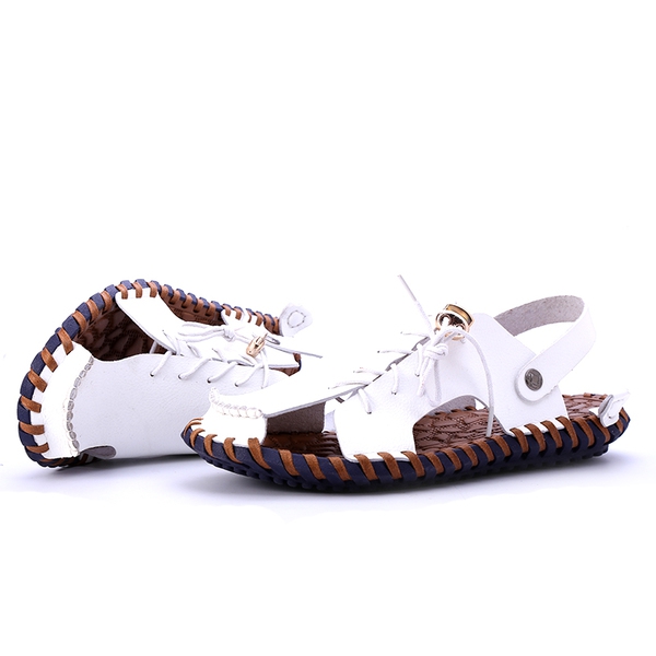 Мъжки плажни сандали от изкуствена кожа и микрофибърно покритие - бели, черни и кафяви топ модели