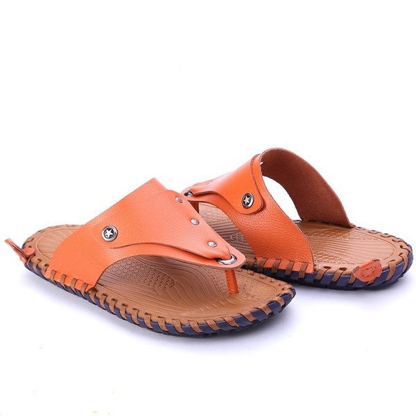 Мъжки плажни сандали от изкуствена кожа и микрофибърно покритие - бели, черни и кафяви топ модели