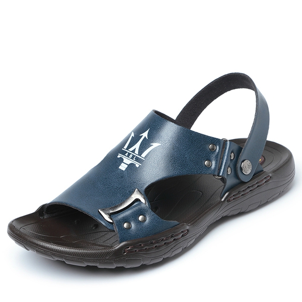 Мъжки сандали  в кафяв и син цвят от изкуствена кожа - 6 модела