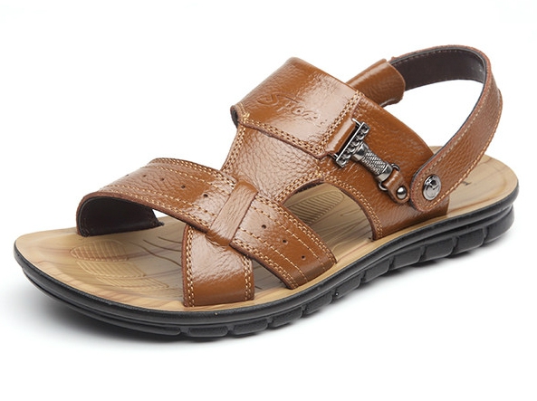 Мъжки сандали - отворени, кожени, черни и кафяви модели