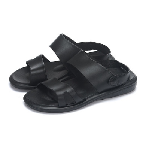 Мъжки сандали от изкуствена кожа в черен и кафяв цвят - подходящи за ежедневие 
